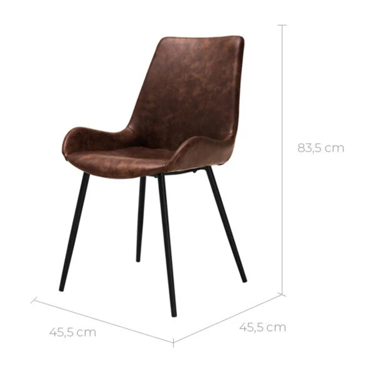 Lot de 2 chaises en cuir synthétique marron - Austin