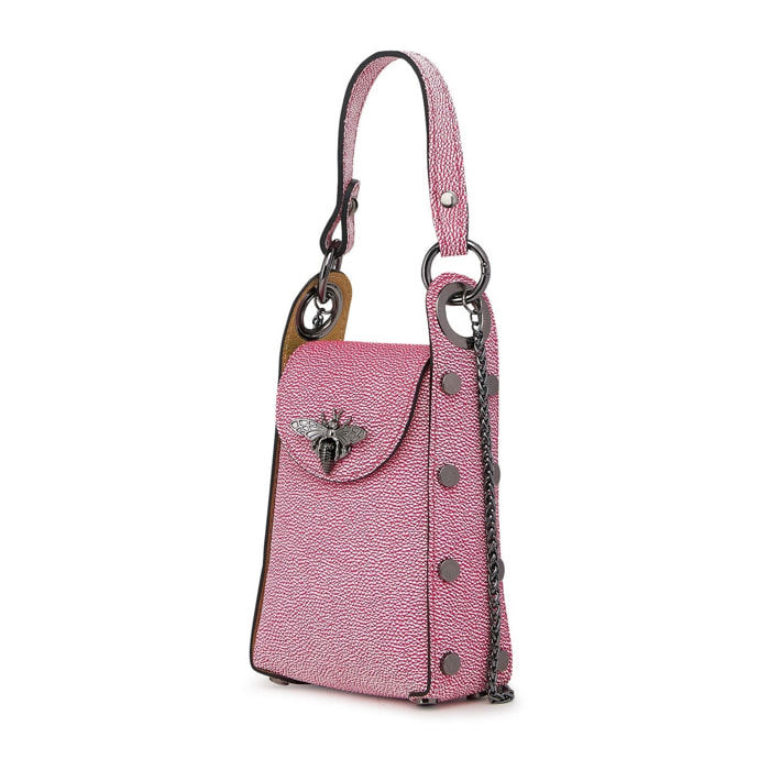 Borse Donna colore Rosa-in pelle Made in Italy 14x20x7cm