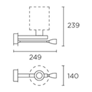 LEDS C4 Aplique LED Torino E27 60W en níquel satinado, compatible con pantalla no incluida