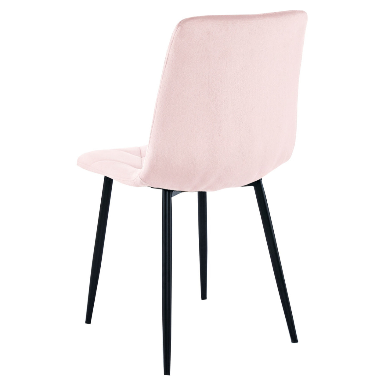 Set di 2 sedie Libra in velluto rosa chiaro con gambe nere