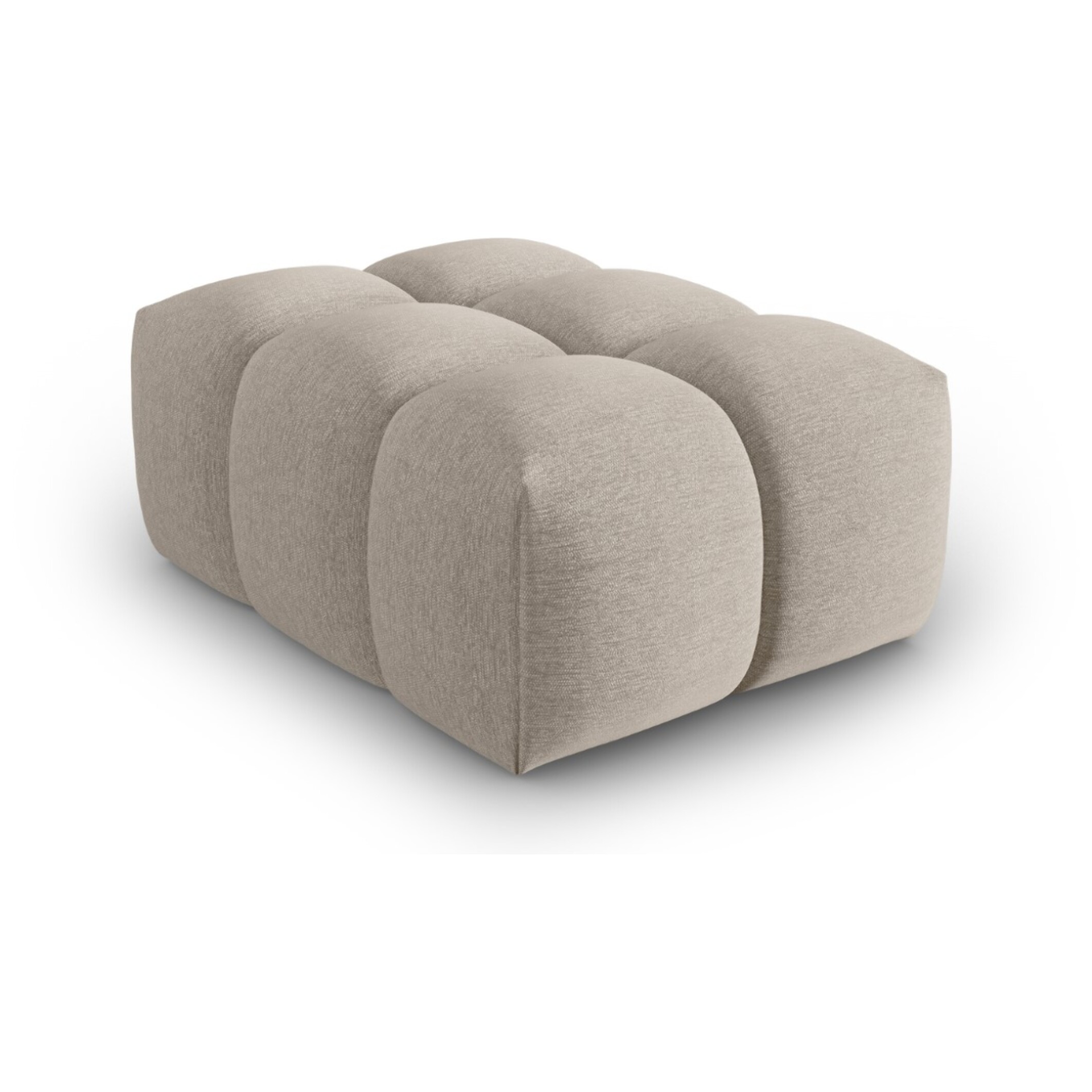 Pouf "Lorella" en tissu structurel le sable