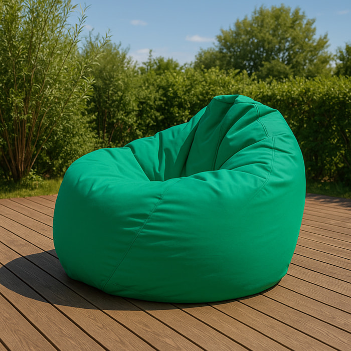 Pouf poire d'extérieur 130x115cm turquoise KAYAR