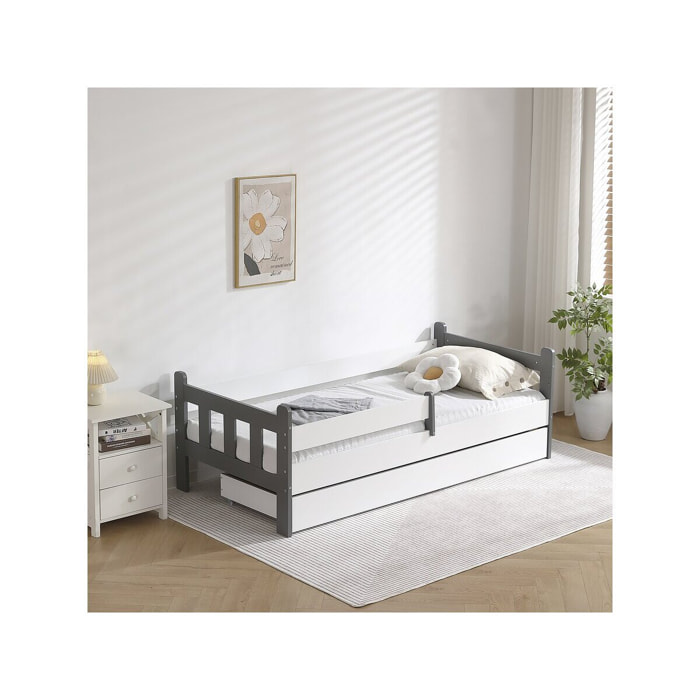 Lit gigogne pour enfant "Adria" - 90 x 190 cm - Blanc