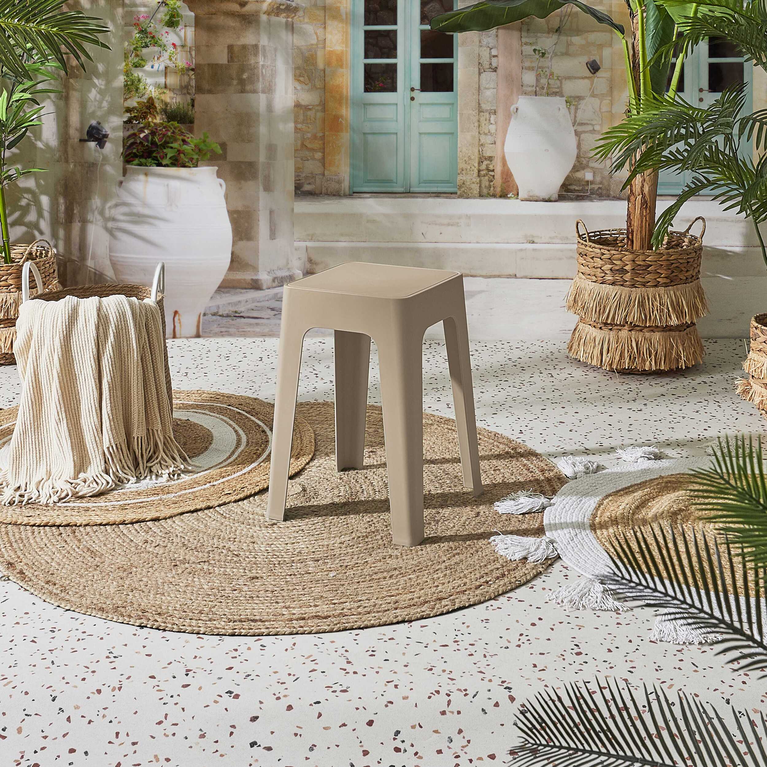 Tabouret - HOME DECO FACTORY - Spectra - Empilable - Beige
