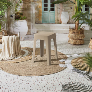 Tabouret - HOME DECO FACTORY - Spectra - Empilable - Beige
