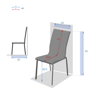 Chaise de jardin empilable "Axant" lin & blanc en aluminium traité époxy