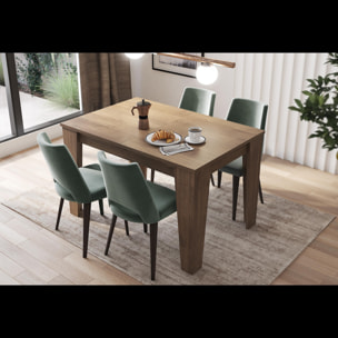 Tavolo da Pranzo Allungabile Da 120 A 160 Cm Gambe a Spillo Design Moderno 6 Posti In Melaminico di Alta Qualità Estensibile Con Guide In Metallo Cucina Salotto Soggiorno 160 x 90 x 78 Cm (Noce)