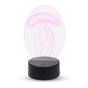 Lámpara ambiental efecto 3D, diseño Medusa. Luces RGB intercambiables, con efectos y mando a distancia.