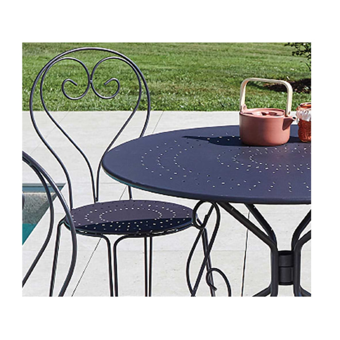 CASABLANCA - Ensemble table et chaises de jardin  - Anthracite