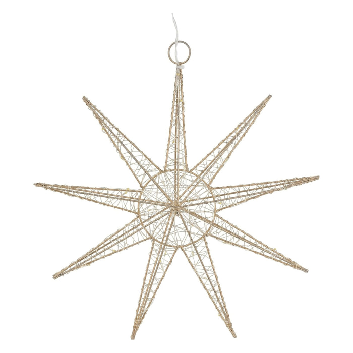 estrella de alambre led colgante con 20 luces led decorativa 30x7x0cm