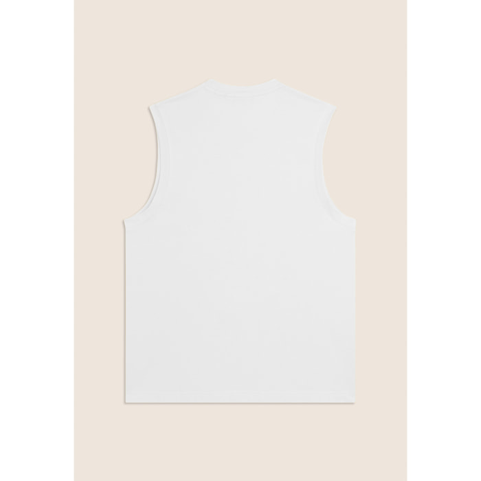 T-shirt senza maniche in jersey di cotone