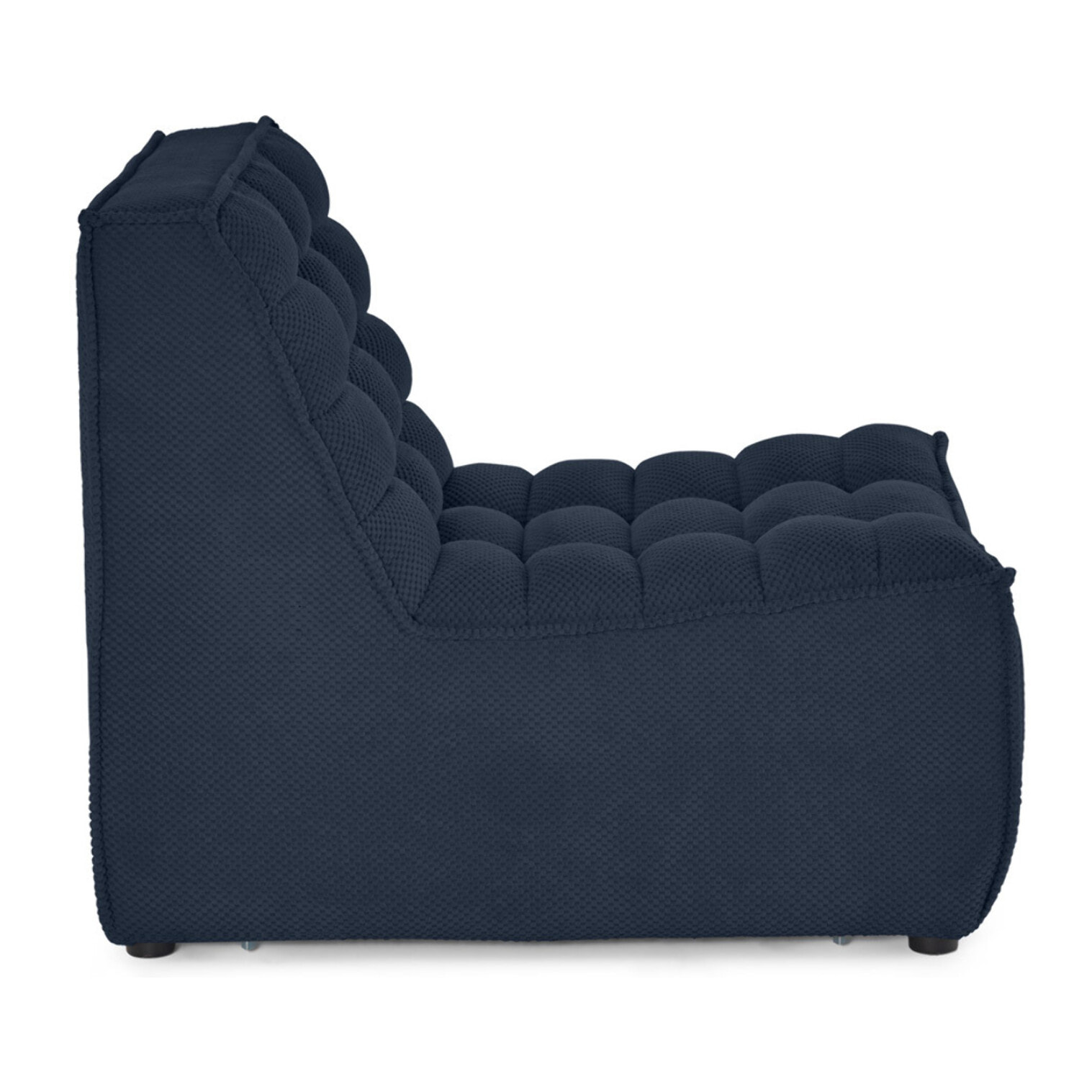 Ellie - fauteuil en velours texturé - Bleu marine