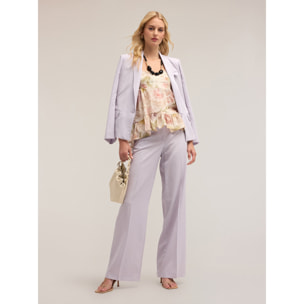 Motivi - Pantalones palazzo de lino mezclado con lyocell - Violeta