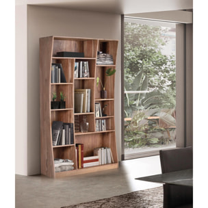 Librería de Madera de Acacia 120 Cm Estilo Rústico Moderno
