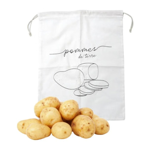Sac de conservation pour pommes de terre en coton Fackelmann Nature