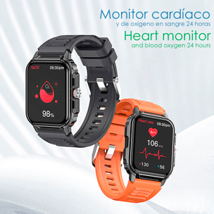 Smartwatch Y1 con monitor de salud avanzado, llamadas Bluetooth y más de 50 modos de deporte.