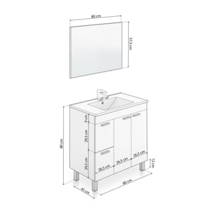 Mueble de baño con espejo Liz Blanco Brillo