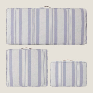 Funda cojín palet rayas Lirati color azul
