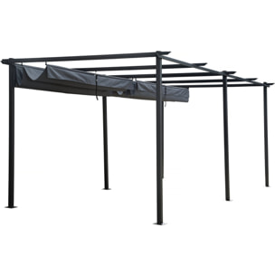Pergola en métal avec toit rétractable - 3 x 6 m - Anthracite