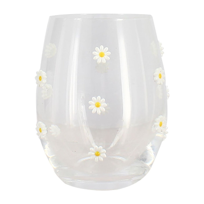 Lot de 4 verres à eau 27cl à motif marguerite MARGUERITE