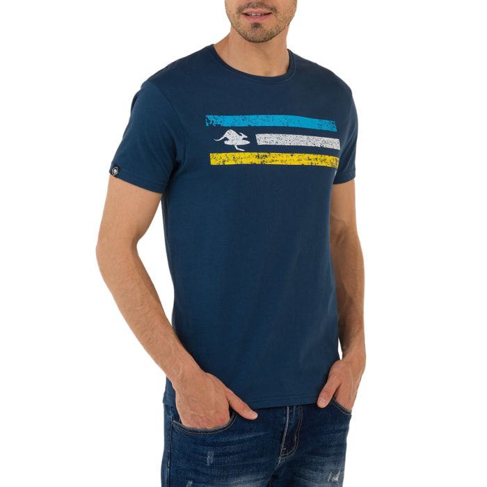 T-shirt in cotone 150 gr Hot Buttered California Colore Blu indigo