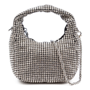 Baganza borsa da sera con pietre di zirconia di grado 5A, design a diamante con effetto lucido.