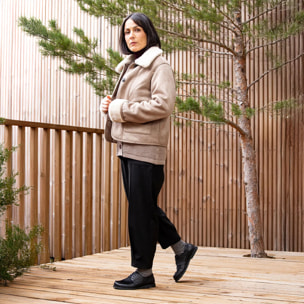 Zapatos N5876P SOFT NAPPA-POTRO BLACK / ARENISCA color Black