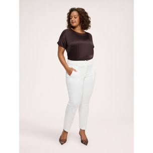 Fiorella Rubino - Pantalones New York en algodón stretch - Blanco