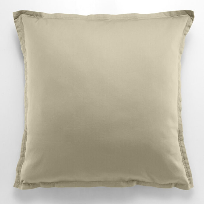 Paire de Taies D'oreiller 1pcs 100% Satin De Coton 105 Fils Beige