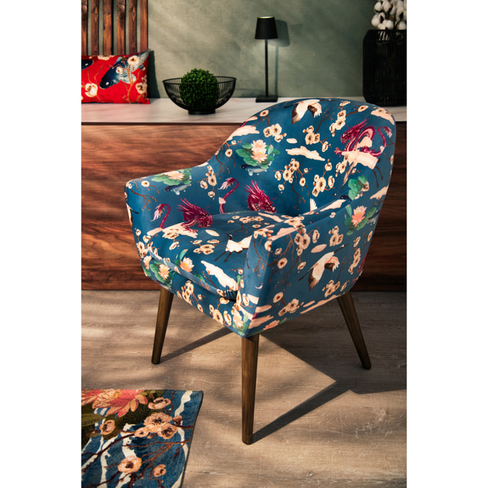 Poltrona Excelsa Fuji in poliestere e multistrato 70,5x65x83 cm multicolore