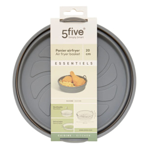 Panier Airfryer Essentiels 21x22x6,5cm gris en silicone