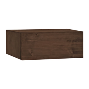 Tablette murale flottante en bois massif couleur noyer de 15x40cm Hauteur: 15 Longueur: 40 Largeur: 25.5