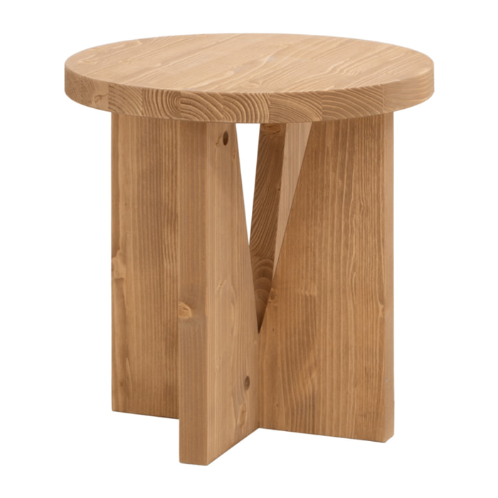 Mesita de noche de madera maciza en tono roble medio de 40x40cm Alto: 40 Largo: 40 Ancho: 40