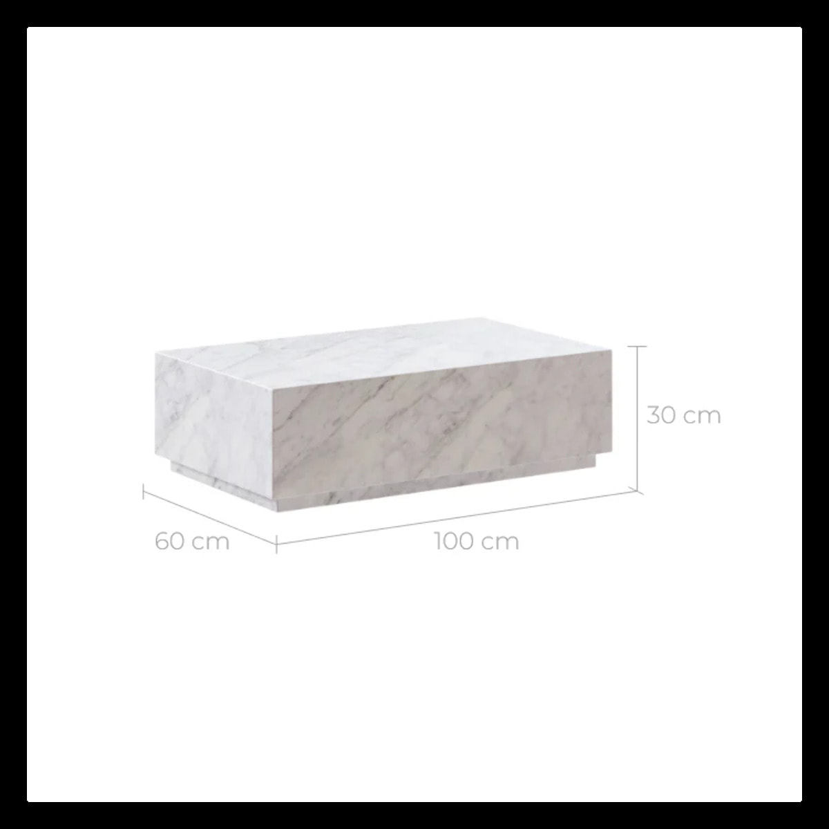 Table basse rectangulaire en marbre blanc - Izaé