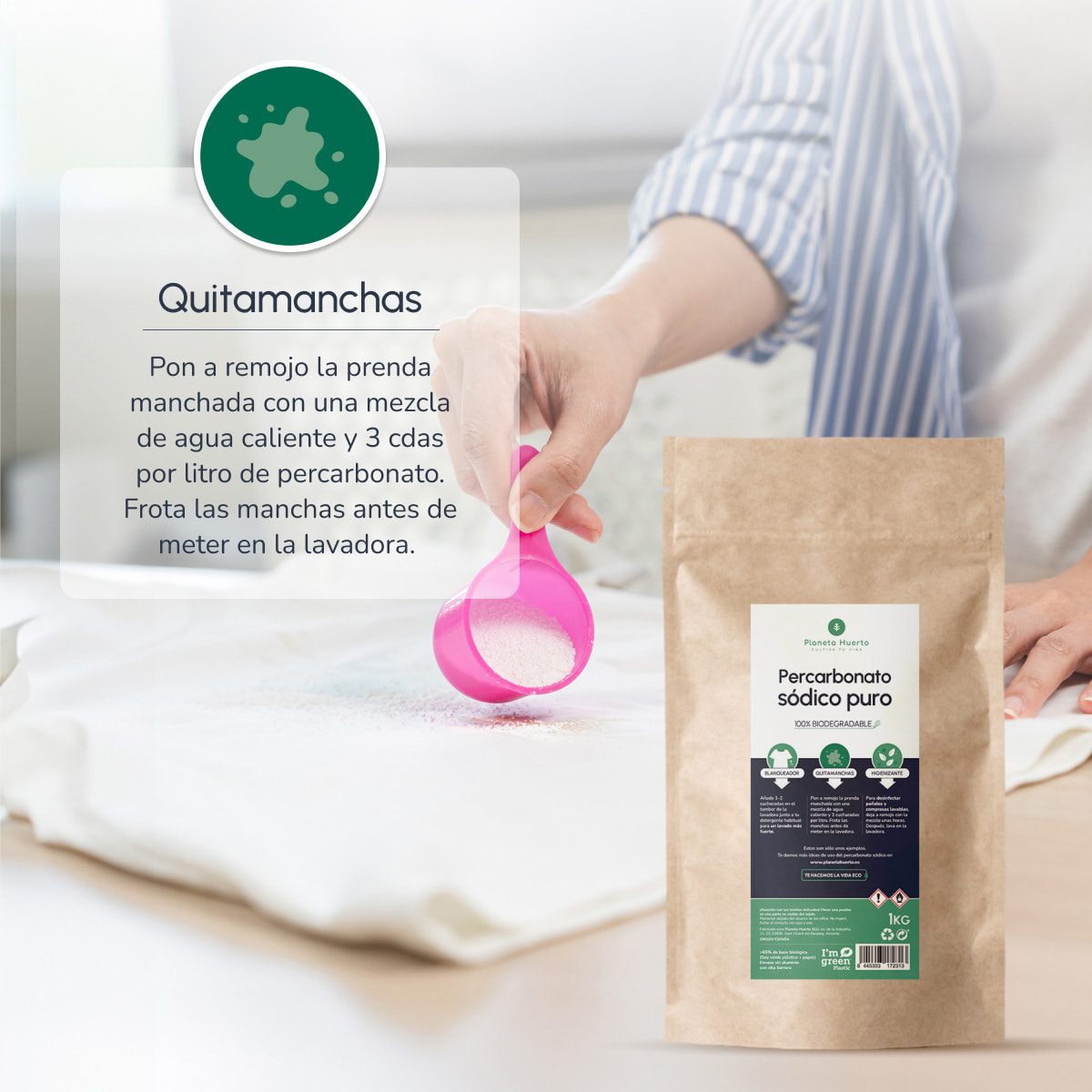 PLANETA HUERTO | Pack 3x Percarbonato Sódico Puro 2.5 kg - Blanqueador Natural para Ropa y Hogar con Ingredientes 100% Ecológicos