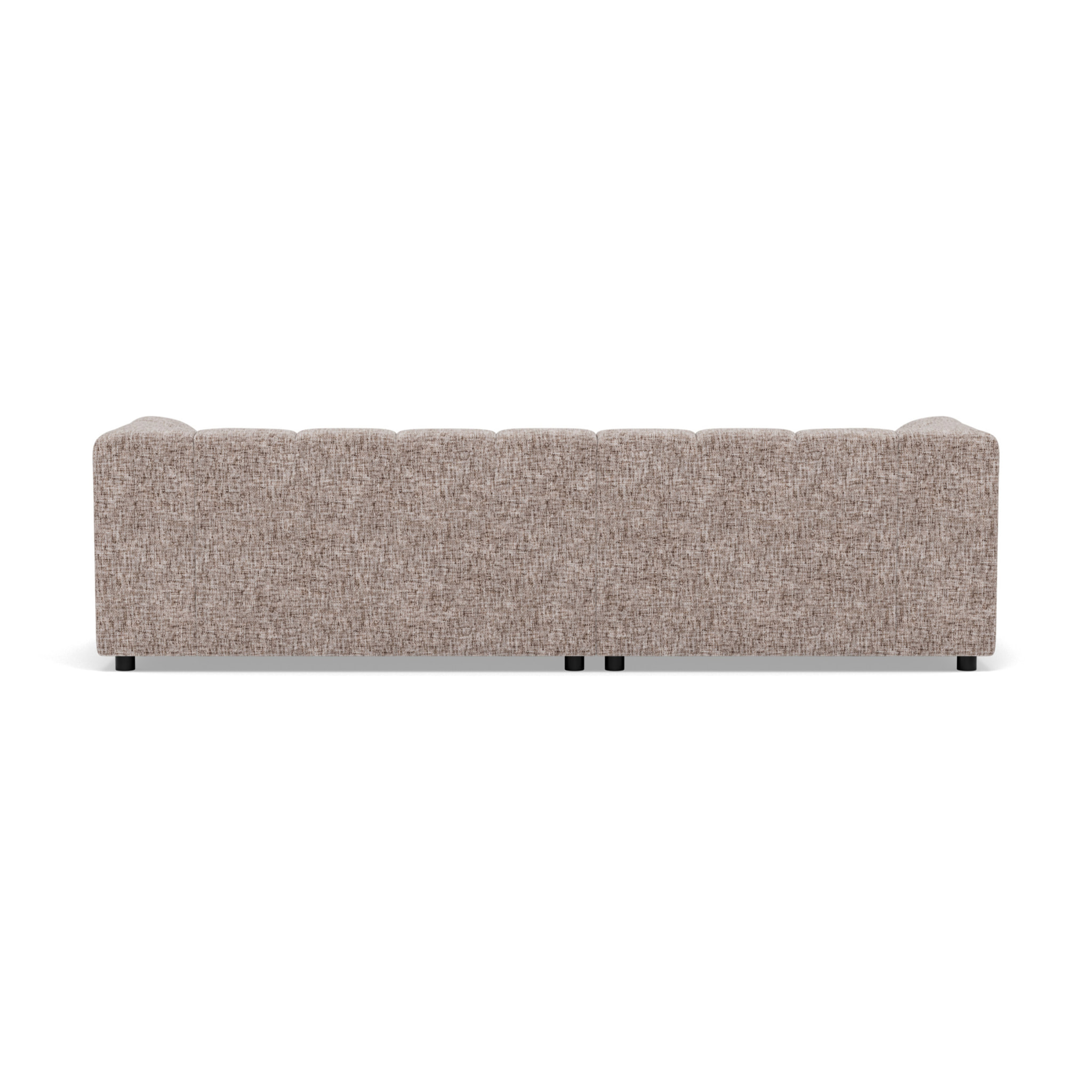 Curtis - canapé d'angle gauche 4 places avec accoudoir en tissu texturé - Taupe