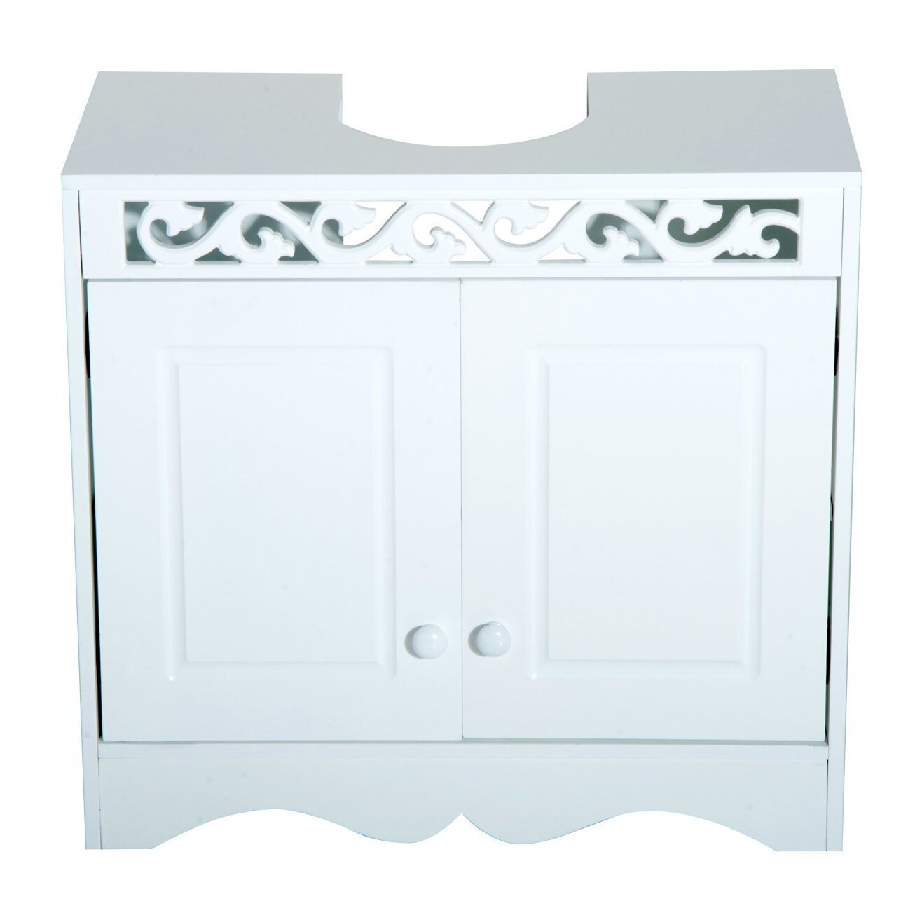 Mueble Bajo Lavabo de Baño Armario de Almacenamiento 60x30x56cm Blanco Madera