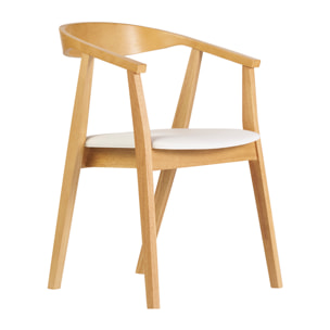 Chaises scandinaves design blanc et bois clair (lot de 2) BAHIA