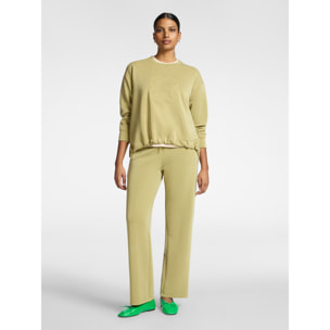 Elena Mirò - Pantalones palazzo en scuba - Verde claro