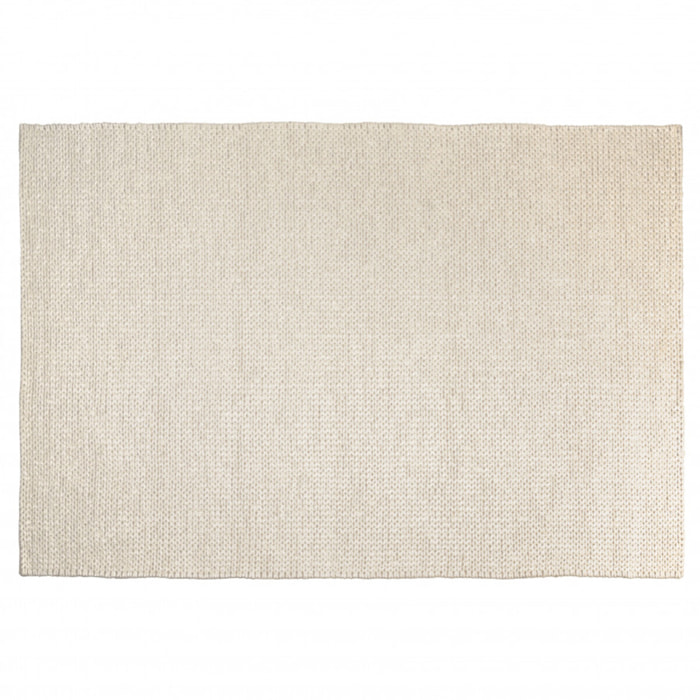 QUENTIN - Tapis rectangulaire 200x290cm en laine tissée couleur écru