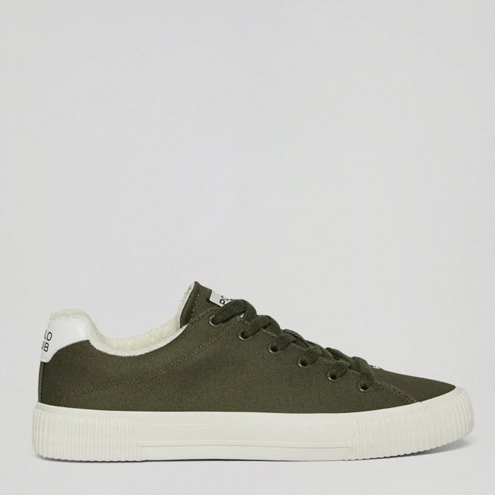 Sneaker Habana in tela verde cachi da uomo con dettagli Polo Club