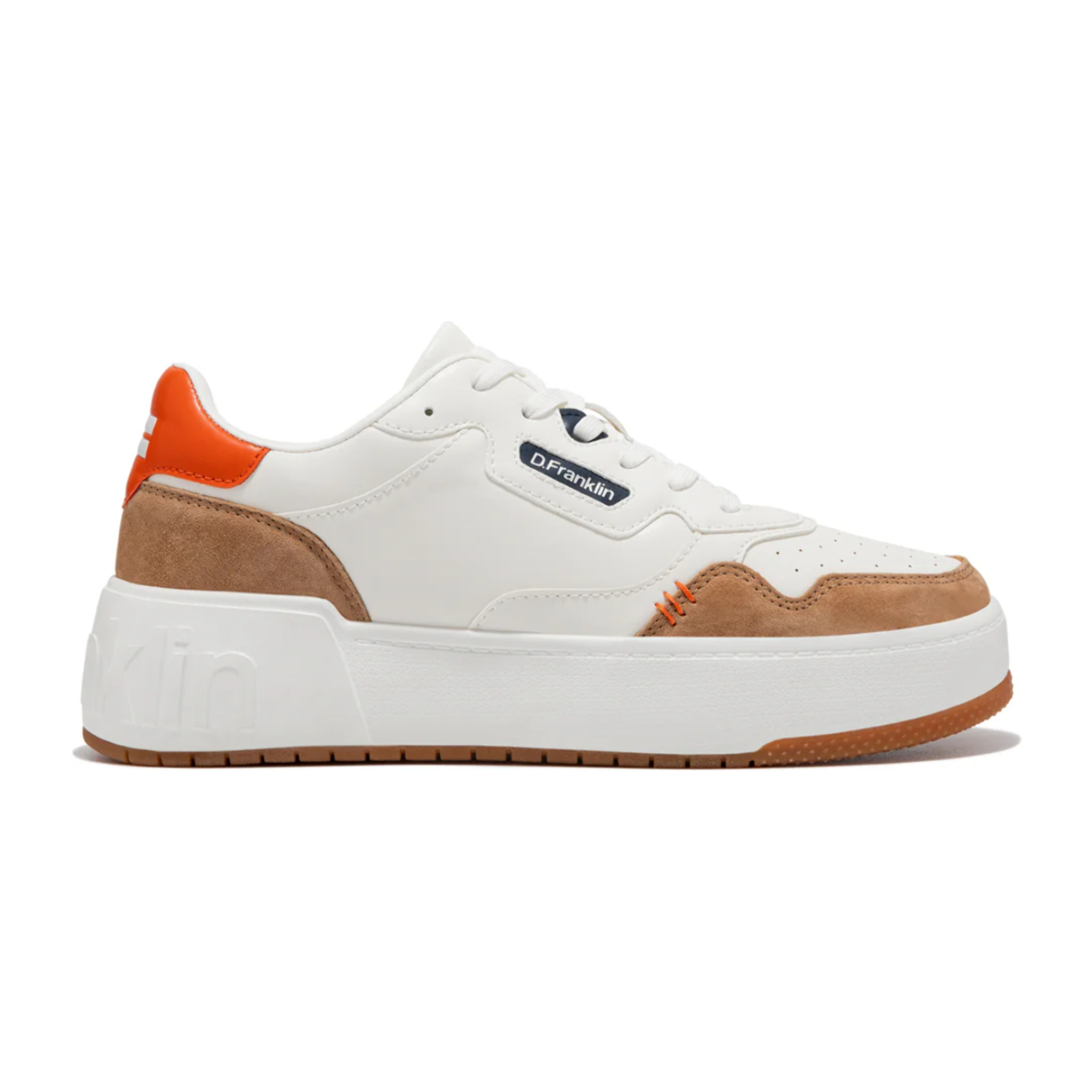 Zapatillas Hombre Casual Court Basic Stich Naranja D.Franklin