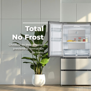 EVVO Frigorífico francés F80X Aqua, Inverter, Total No Frost, 323l + 183l, Dispensador de agua