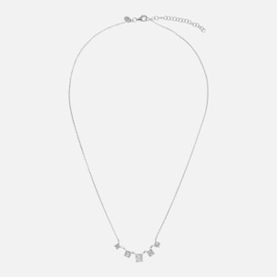 Collana Girocollo in Argento 925 placcato Oro Giallo 18Kt con Ciondoli in Cubic Zirconia