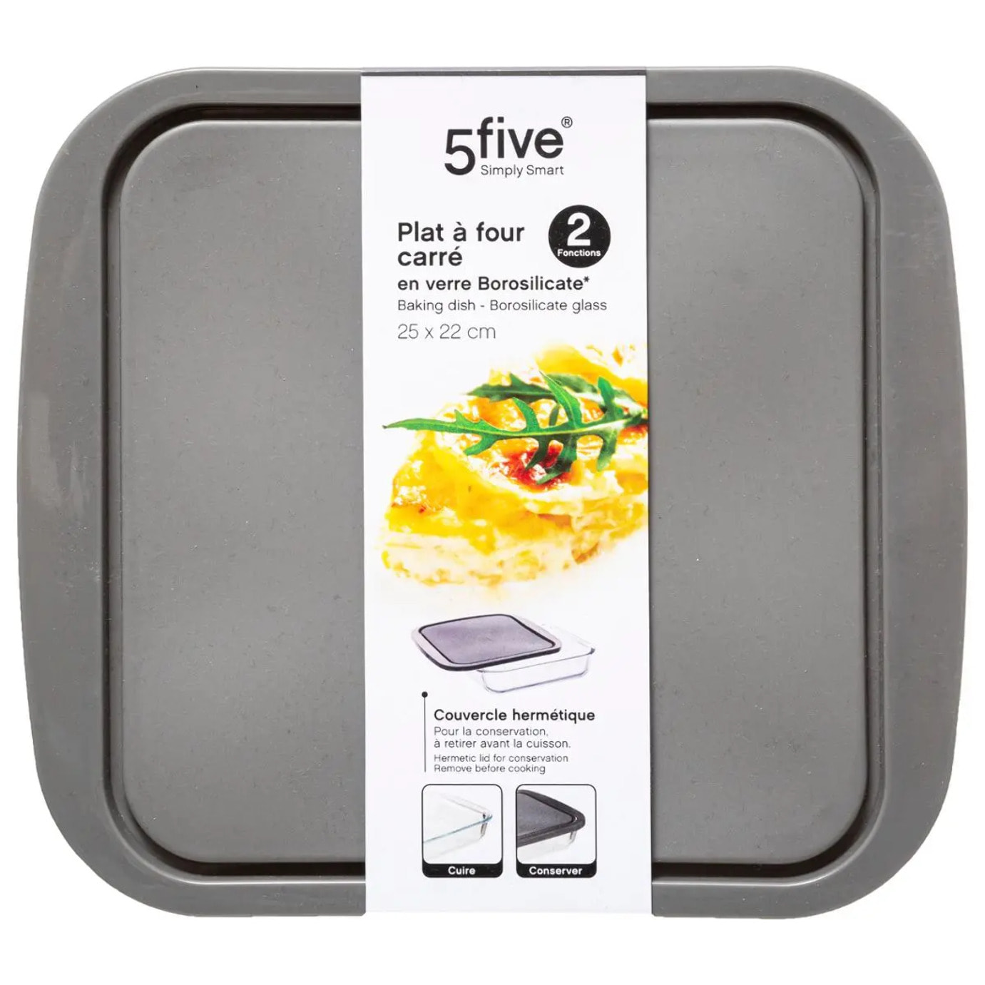 Plat carré couvercle silicone 22cm "KeepEat"