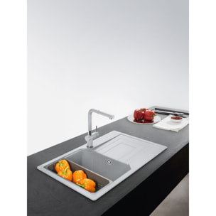 Urban Evier de cuisine Fragranit + 860x500mm, UBG 611-86, Egouttoir réversible, Noir mat (UBG611-86MC)