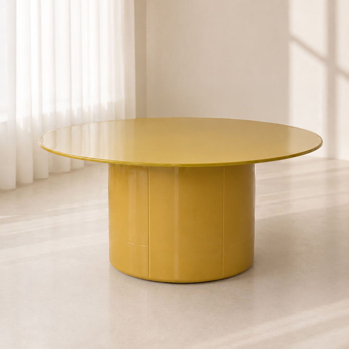 Table basse ronde en verre ocre  ELOA