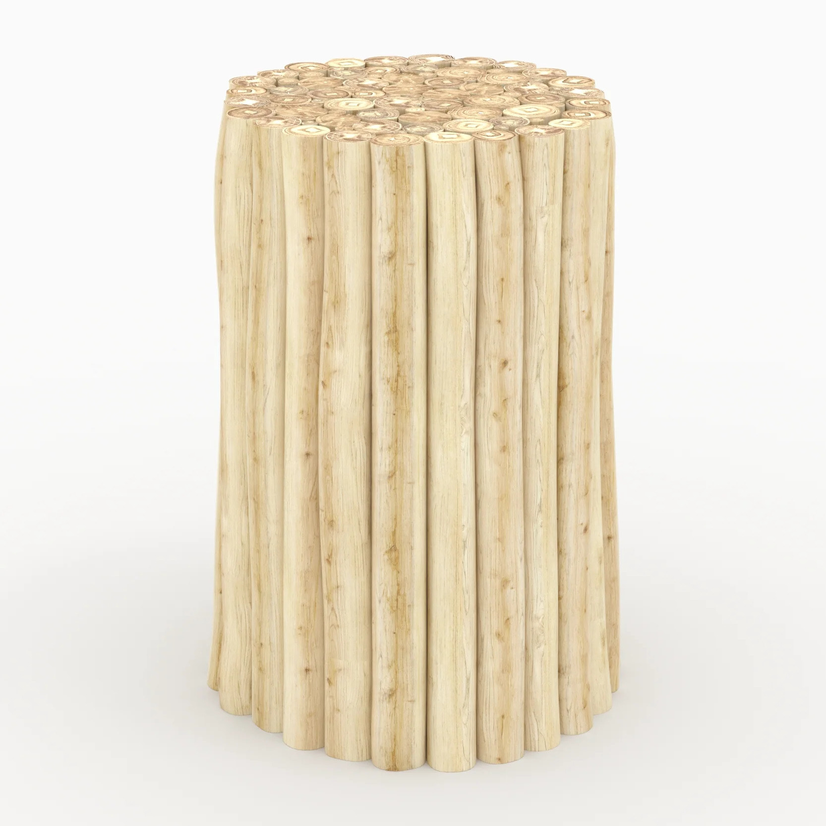 Table d'appoint de jardin ronde  en rondins de teck D30 cm - Imani