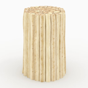 Table d'appoint de jardin ronde  en rondins de teck D30 cm - Imani