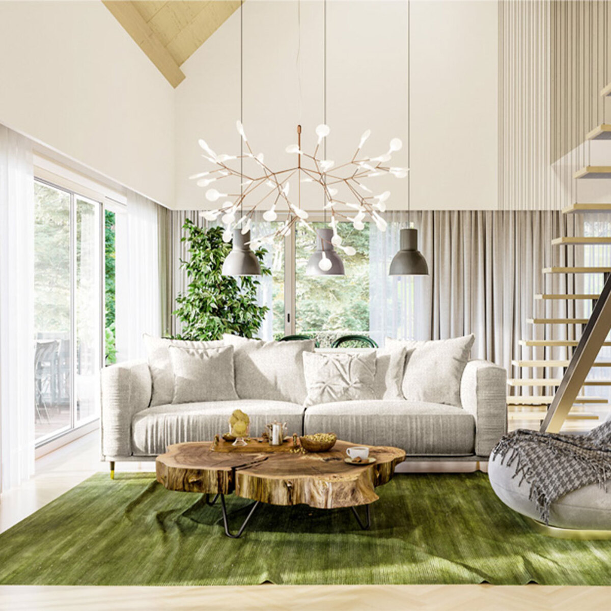 Canapé Droit Tissu Fiorenzo - 4 places